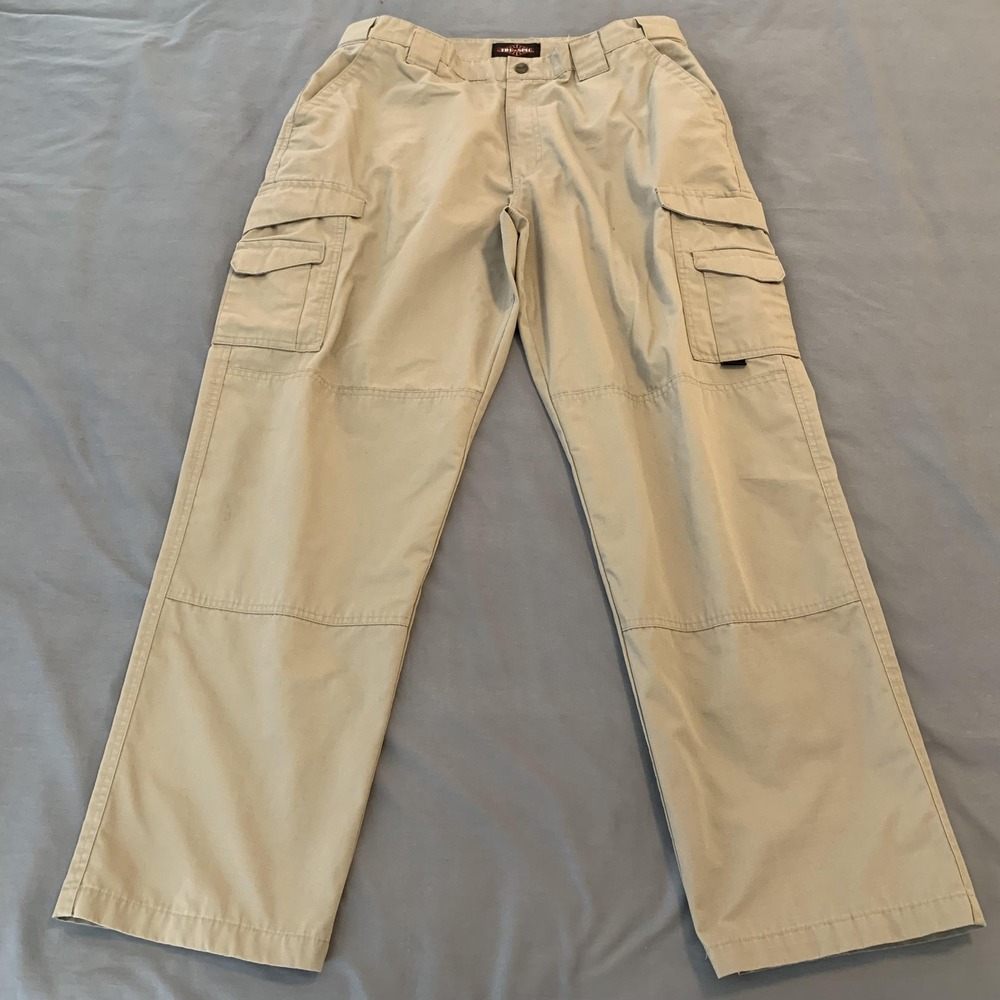 TRU-SPEC Cargo Pants Mens 38x32 Khaki Tactical Ripstop Pockets Outdoor Workwear